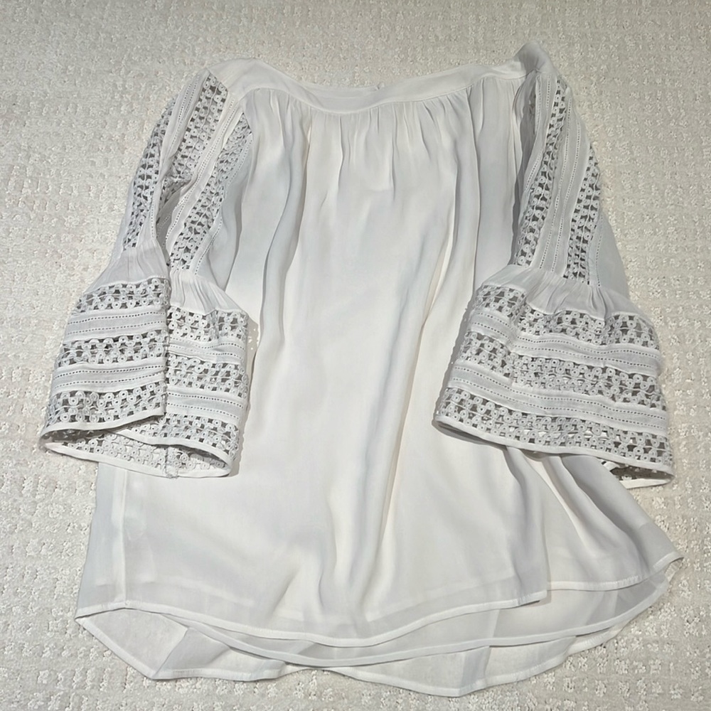 Loft size medium polyester boho chic 3/4 sleeve blouse